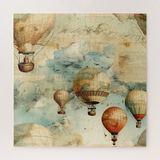 Vintager Heißluftballon in einer Serenlandschaft ( Puzzle (Vertikal)