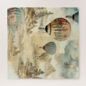 Vintager Heißluftballon in einer Serenlandschaft ( Puzzle (Horizontal)