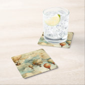 Vintager Heißluftballon in einer Serenlandschaft ( Rechteckiger Pappuntersetzer (Vor Ort)