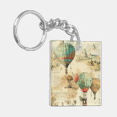 Vintager Heißluftballon in einer Serenlandschaft ( Schlüsselanhänger (Vorderseite links)