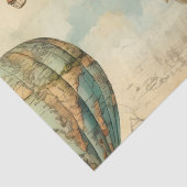 Vintager Heißluftballon in einer Serenlandschaft ( Seidenpapier (Detail)