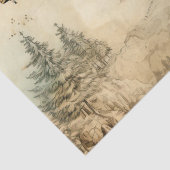 Vintager Heißluftballon in einer Serenlandschaft ( Seidenpapier (Detail)