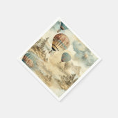 Vintager Heißluftballon in einer Serenlandschaft ( Serviette (Ecke)