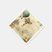 Vintager Heißluftballon in einer Serenlandschaft ( Serviette (Ecke)