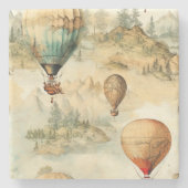 Vintager Heißluftballon in einer Serenlandschaft ( Steinuntersetzer (Vorderseite)