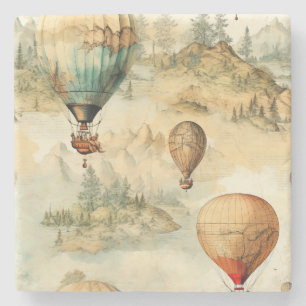 Vintager Heißluftballon in einer Serenlandschaft ( Steinuntersetzer