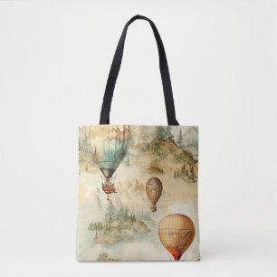 Vintager Heißluftballon in einer Serenlandschaft ( Tasche