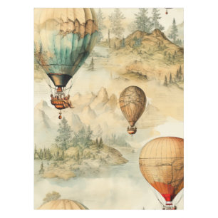 Vintager Heißluftballon in einer Serenlandschaft ( Tischdecke