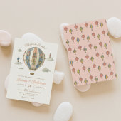 Vintager Heißluftballon Kinderdusche Einladung 2