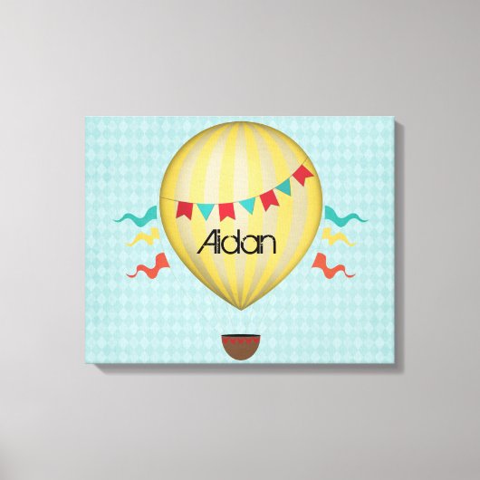 Vintager Heißluftballon Leinwanddruck (Vorderseite)