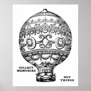 Vintager Heißluftballon Poster