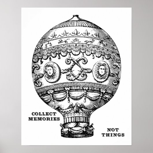 Vintager Heißluftballon Poster (Vorne)