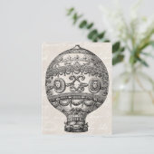 Vintager Heißluftballon Retro Luftschiff Alte Ball Postkarte (Stehend Vorderseite)