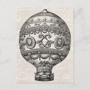 Vintager Heißluftballon Retro Luftschiff Alte Ball Postkarte