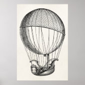 Vintager Heißluftballon Retro-Schiffsballon Poster (Vorne)