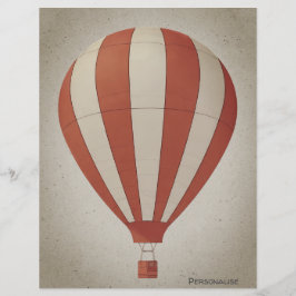 Vintager Heißluftballon Rotes Weißbuch