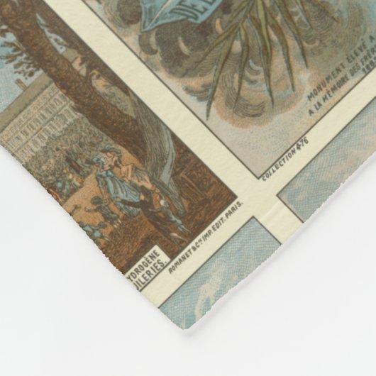 Vintager Heißluftballon Sammelkartenmuster Fleecedecke (Ecke)