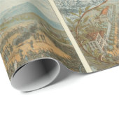 Vintager Heißluftballon Sammelkartenmuster Geschenkpapier (Rolleneckpunkt)