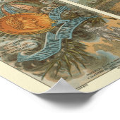 Vintager Heißluftballon Sammelkartenmuster Poster (Ecke)