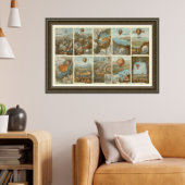 Vintager Heißluftballon Sammelkartenmuster Poster