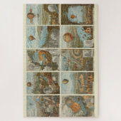 Vintager Heißluftballon Sammelkartenmuster Puzzle (Vertikal)