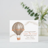 Vintager Heißluftballon Save the Date Ankündigungspostkarte (Stehend Vorderseite)