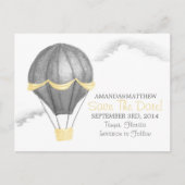 Vintager Heißluftballon Save the Date Ankündigungspostkarte (Vorderseite)