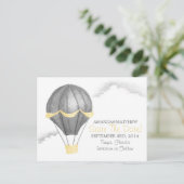 Vintager Heißluftballon Save the Date Ankündigungspostkarte (Stehend Vorderseite)