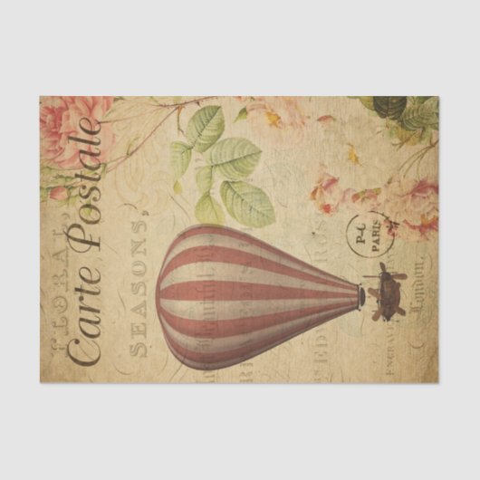 Vintager Heißluftballon Seidenpapier (Vorderseite)