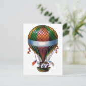 Vintager Heißluftballon Steampunkarte Postkarte (Stehend Vorderseite)