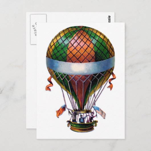 Vintager Heißluftballon Steampunkarte Postkarte (Vorne/Hinten)