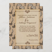 Vintager Heißluftballon Tan Wedding Einladung (Vorne/Hinten)