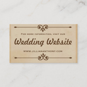 Vintager Heißluftballon Tan Wedding Website Card Begleitkarte