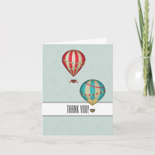 Vintager Heißluftballon Vielen Dank Dankeskarte (Vorderseite)