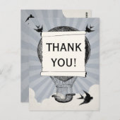 Vintager Heißluftballon Vielen Dank für Ihre Hochz Postkarte (Vorne/Hinten)