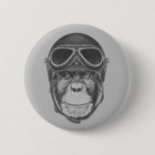 Vintager Helm Schimpanse Button (Vorderseite)