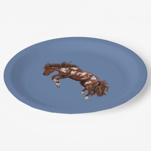 Vintager Hengst Pappteller (Schrägansicht)