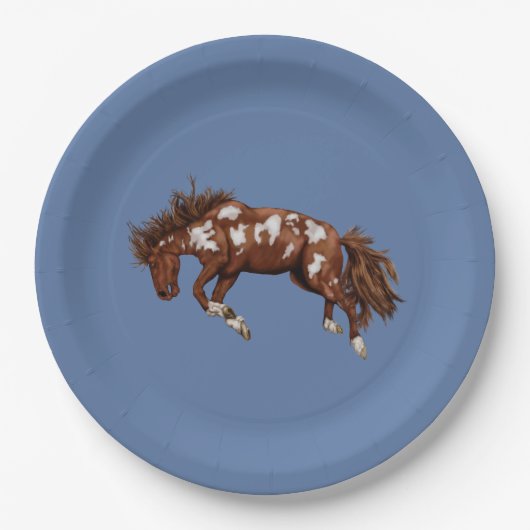 Vintager Hengst Pappteller (Vorderseite)