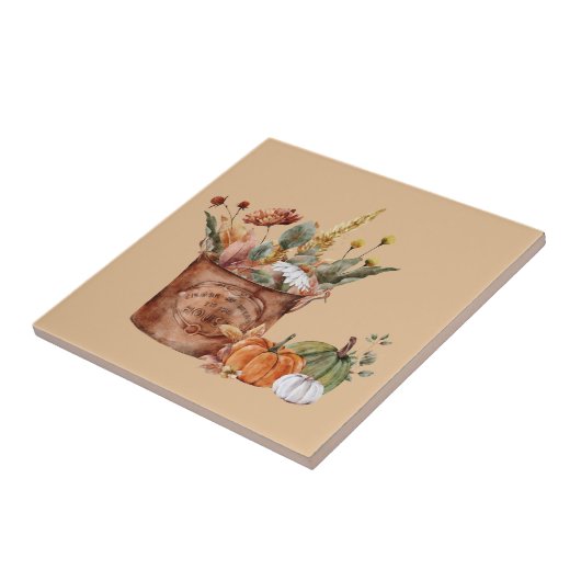 Vintager Herbst - Blumenarrangements & Pumpkins Fliese (Seite)