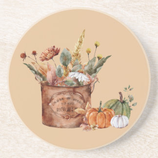 Vintager Herbst - Blumenarrangements & Pumpkins Getränkeuntersetzer