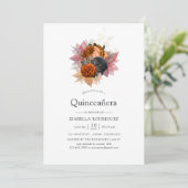 Vintager Herbst Floral Bouquet Quinceañera Einladung (Stehend Vorderseite)