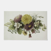 Vintager Herbst-Gold-Chrysanthemen mit Berries Fußmatte (Vorderseite)