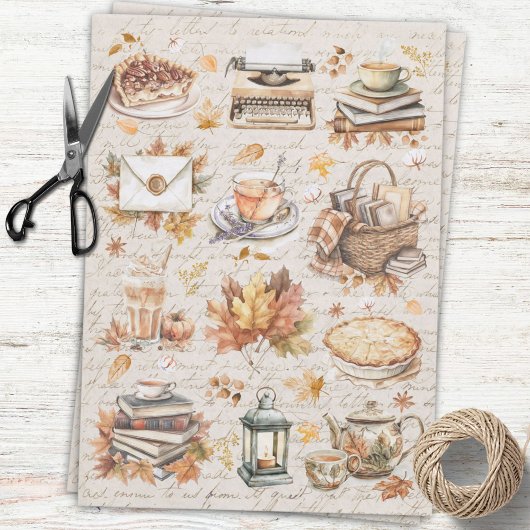 Vintager Herbst Herbst Antike Ästhetik Dekoupage Seidenpapier