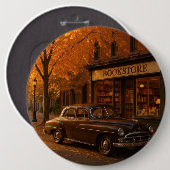 Vintager Herbst/Herbst-Buchladen Button (Vorne & Hinten)