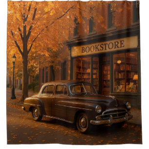 Vintager Herbst/Herbst-Buchladen Duschvorhang