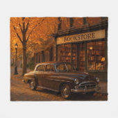 Vintager Herbst/Herbst-Buchladen Fleecedecke (Vorderseite (Horizontal))