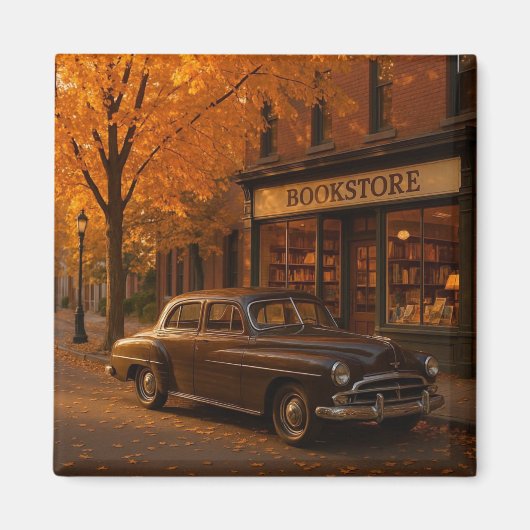 Vintager Herbst/Herbst-Buchladen Magnet (Vorne)
