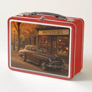 Vintager Herbst/Herbst-Buchladen Metall Brotdose