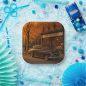 Vintager Herbst/Herbst-Buchladen Pappteller (Party)