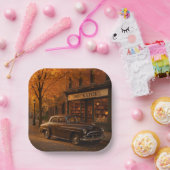 Vintager Herbst/Herbst-Buchladen Pappteller (Party)
